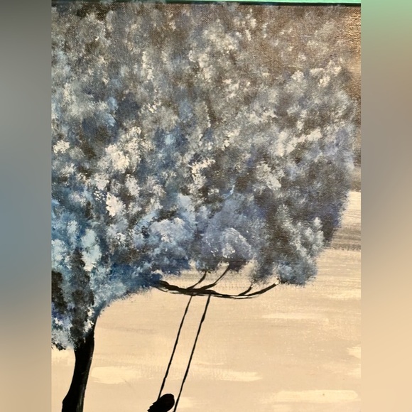 Handpainted art-girl on a swing - Picture 3 of 4